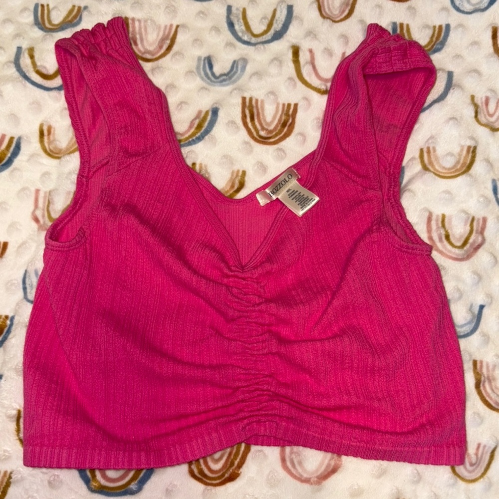 Bozzolo Fuchsia Ruched Tank Top